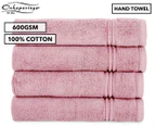 Onkaparinga Ethan 100% Cotton Hand Towel 4-Pack - Rose