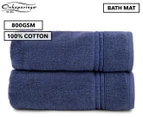 Onkaparinga Ethan 100% Cotton Bath Mat 2-Pack - Denim