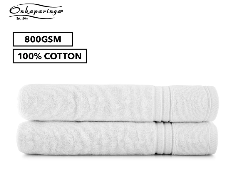 Onkaparinga Ethan 100% Cotton Bath Mat 2-Pack - White