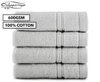 Onkaparinga Ethan 100% Cotton Face Washer 4-Pack - Silver