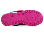 New Balance Pre-School Girls' 574 H&L Shoe - Pink/White