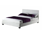 Istyle Prada Double Bed Frame Pu Leather White