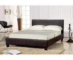 Istyle Prada Queen Bed Frame Pu Leather Brown