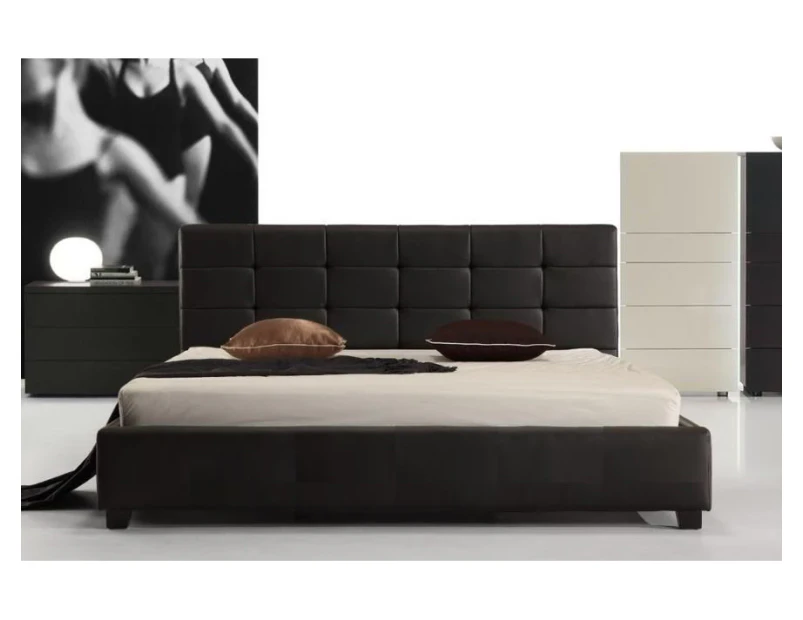 Istyle Milan King Bed Frame Pu Leather Black