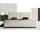 Istyle Milan King Bed Frame Pu Leather White