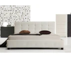 Istyle Milan quee Bed Frame Pu Leather White