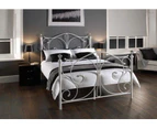 Istyle Christina Double Bed Frame Metal Grey White