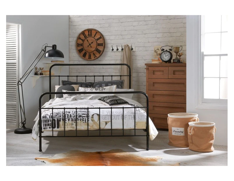 Istyle Jessica Queen Bed Frame Metal Black