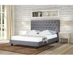 Istyle Norman King Bed Frame Fabric Grey