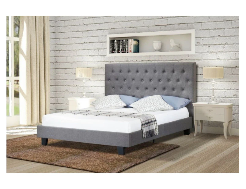 Istyle Norman Double Bed Frame Fabric Grey
