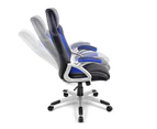 PU Leather Mesh Racing Office Chair Sport Executive Computer Work Black Blue
