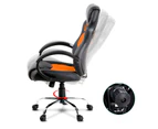 Racing Office Chair Sport Executive Computer Gaming Deluxe PU Leather Mesh Orange