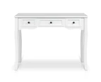 Hall Console Table Hallway Side Entry Timber Wooden French 3 Drawers White