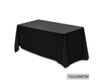 Set of 2 Table Cloths Rectangle Tablecloth Party Banquet Black 152X259CM