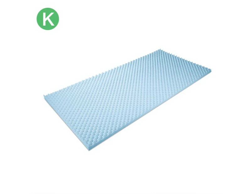 Giselle Bedding Cool Gel Egg Crate Memory Foam Mattress Topper 5CM King Mat