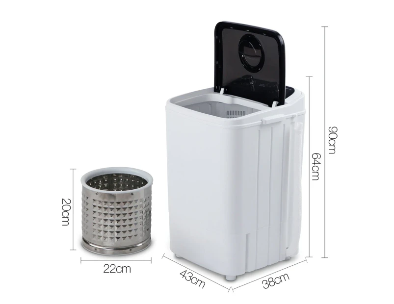 Devanti Portable Washing Machine 4.6KG Black