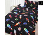 Happy Kids Space Cadets Glow In The Dark Double Bed Quilt Cover Set - Multi