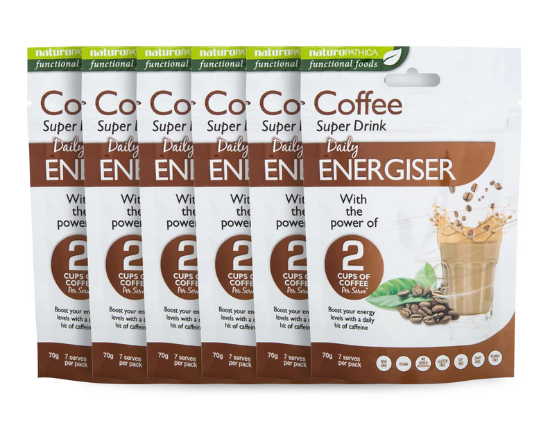 6 x Naturopathica Coffee Daily Energiser Super Drink 70g
