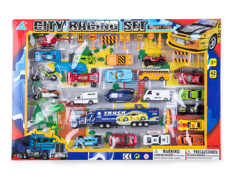 42-Piece City Racing Playset