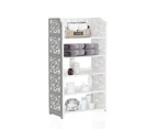 White Chic Hollow Out 5 Tiers (40cm Width) Shoe Rack