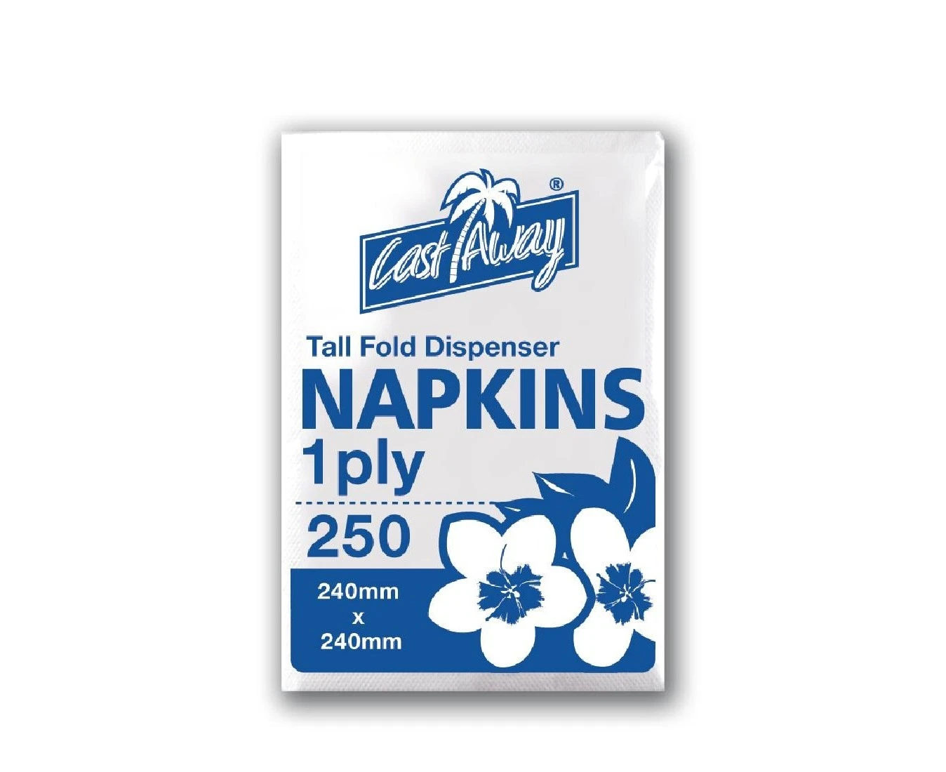 Napkins 250 X 1 Ply Dispenser White Tall Fold