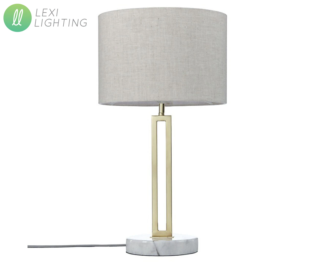 Lexi Lighting Margleus Metal Table Lamp w/ Marble Base - Gold/Grey