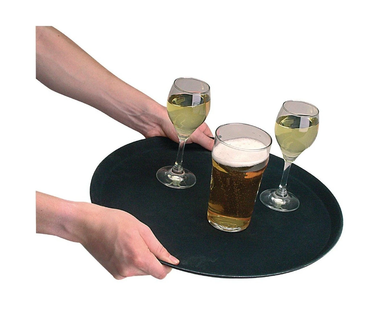 Kristallon Plastic Round Anti-Slip Bar Tray medium