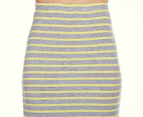Betty Basics Women's Byron Maxi Skirt - Lemon/Grey Marle Stripe