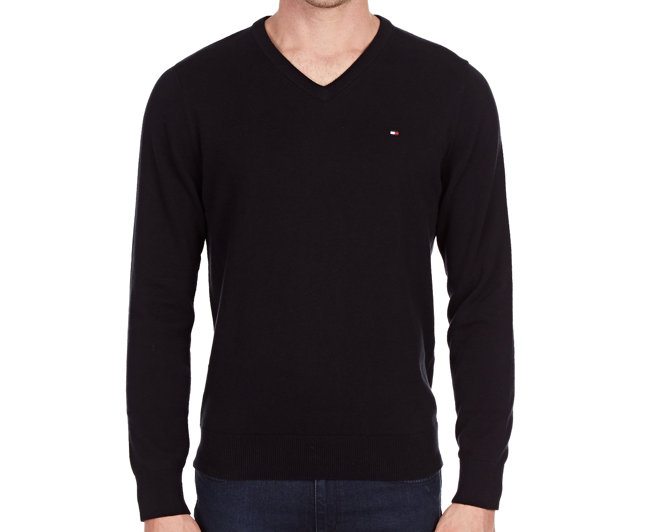 Tommy Hilfiger Men's V-Neck Sweater - Black | Scoopon Shopping