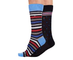 Tommy Hilfiger Men's Size 7-12 Premium Blend Socks 2-Pack - Navy/Blue/Grey
