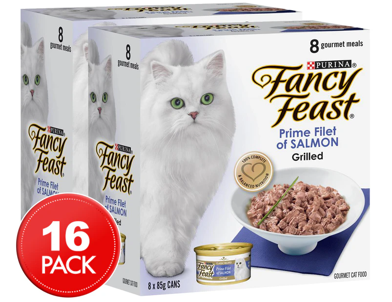 2 x Fancy Feast Cat Food Prime Fillet Of Salmon 8pk