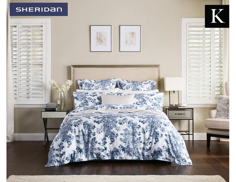 Sheridan Landra King Bed Tailored Quilt Cover - Washed Indigo