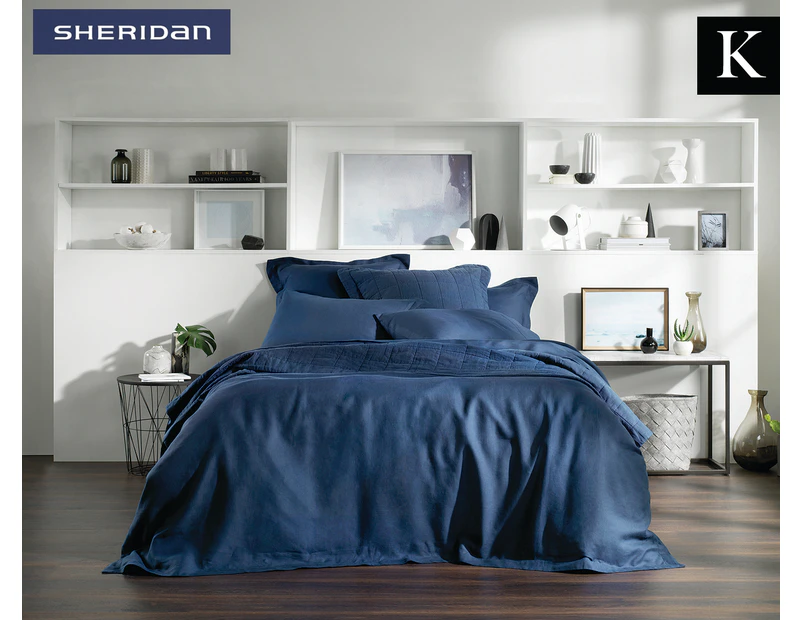 Sheridan Abbotson King Bed Quilt Cover - Washed Indigo