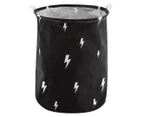 Premium 40x50cm Lightning Bolt Storage Basket - Black