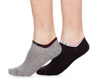 Tommy Hilfiger Men's Size 7-12 No-Show Socks 2-Pack - Black/Grey Heather