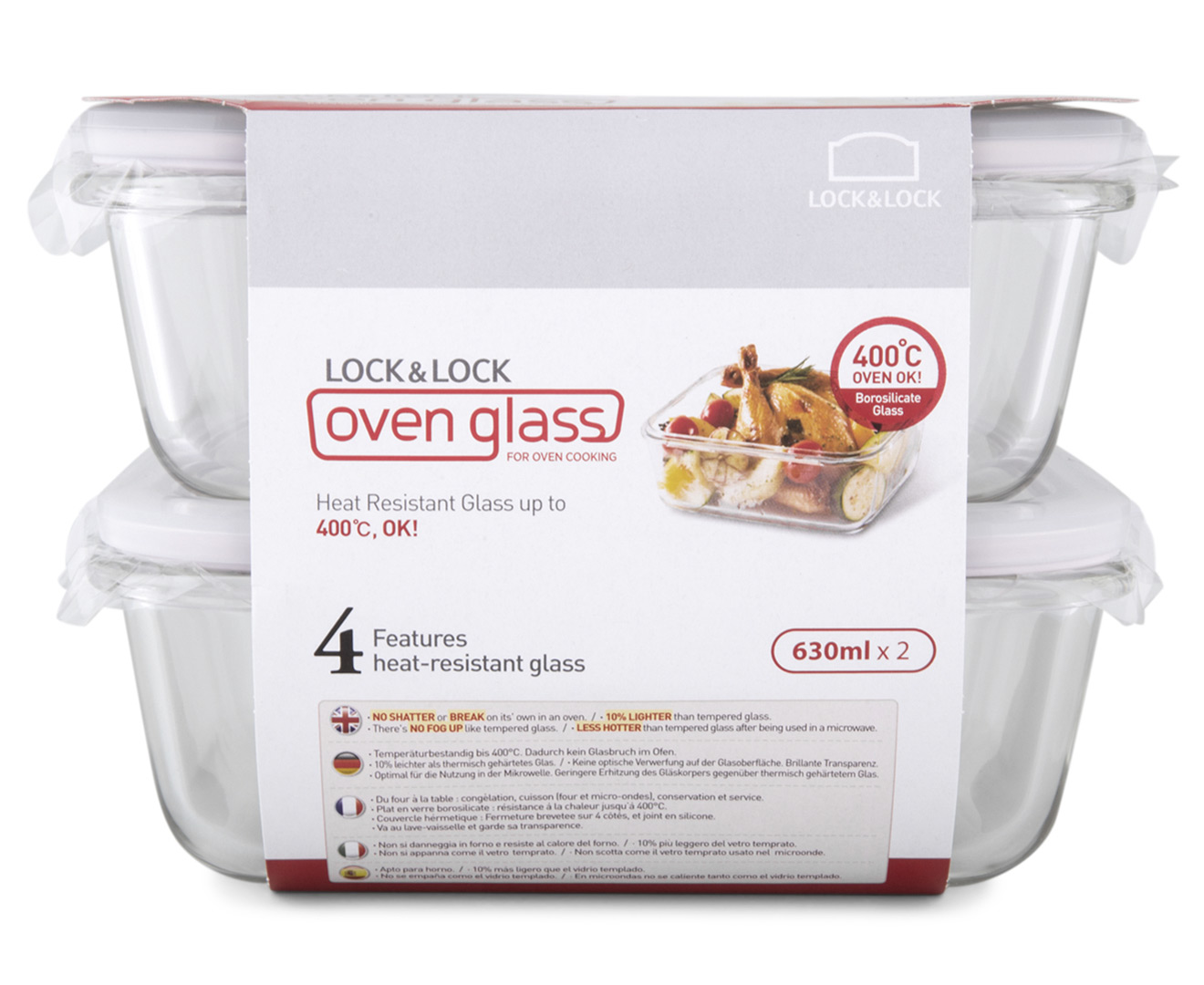 Glasslock 24 Piece Oven Microwave Safe Glass Food Storage Containers Set w/  Lids, 1 Piece - Jay C Food Stores