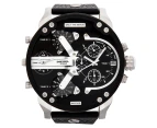 Diesel Men's 57mm Leather DZ7313 Watch - Black/Black