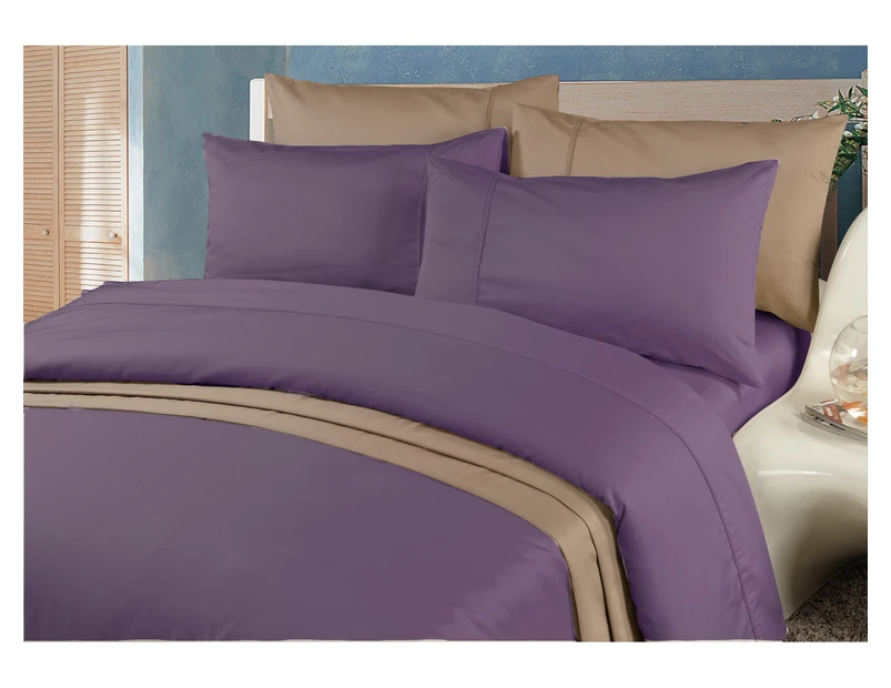 2000tc Five Star Luxury Queen Bed Sheet Set - Eggplant