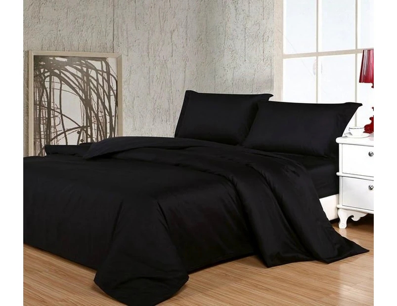 2000tc Five Star Luxury Queen Bed Sheet Set - Black