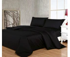 2000tc Five Star Luxury Double Bed Sheet Set - Black