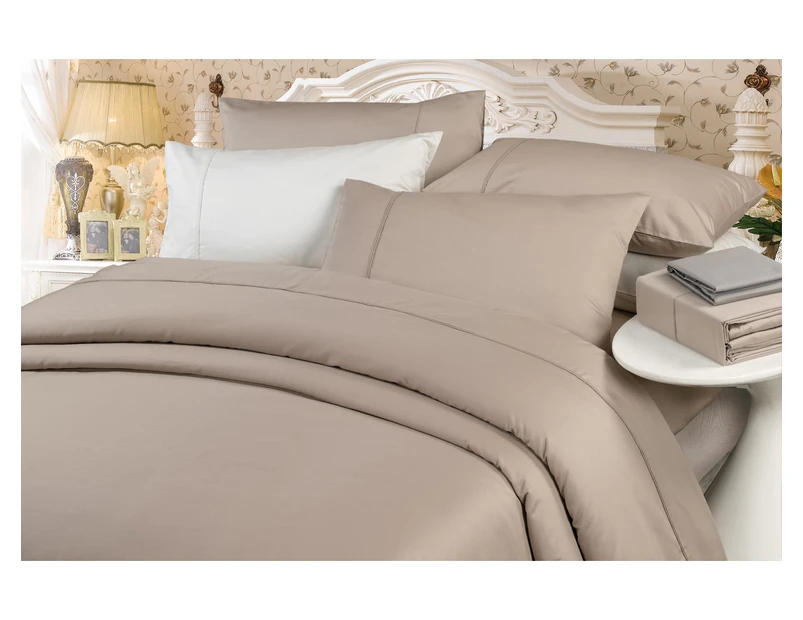 2000tc Five Star Luxury Double Bed Sheet Set - Mocha