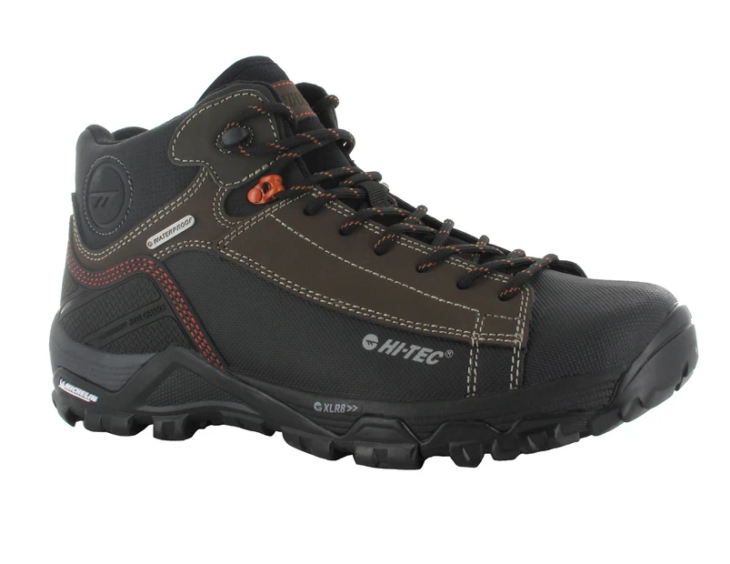 Hi-Tec Men's Trail OX Chukka Waterproof Hiking Boot - Chocolate/Burnt Orange