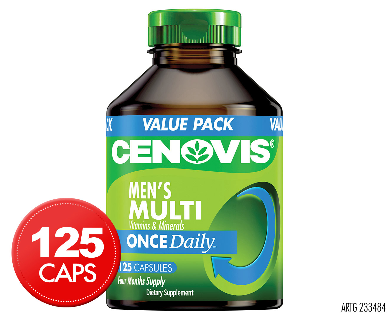 Cenovis Once Daily Men's Multi Value Pack 125 Caps | GroceryRun.com.au