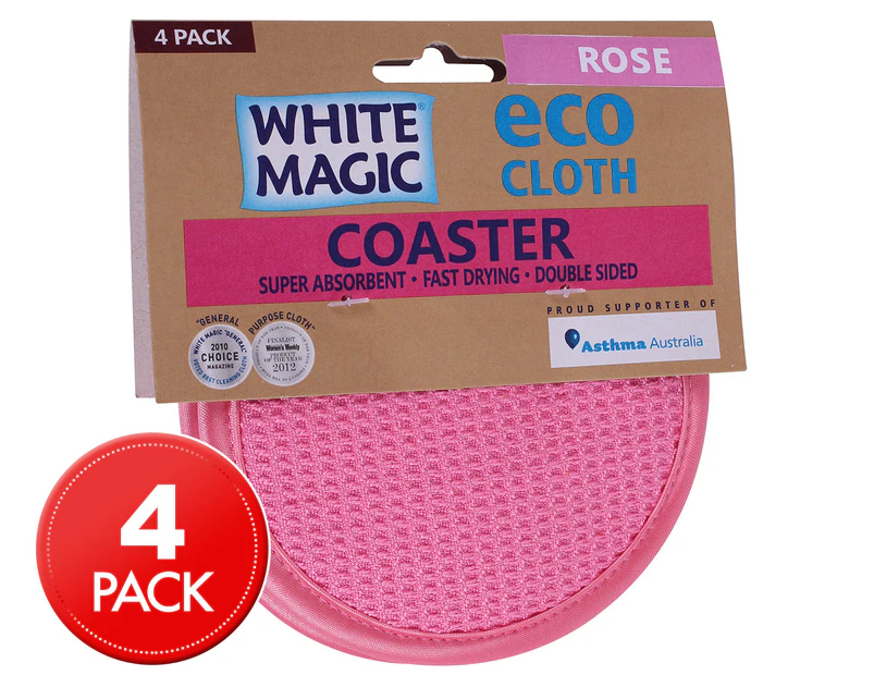 White Magic Eco Cloth Coaster 4pk - Rose