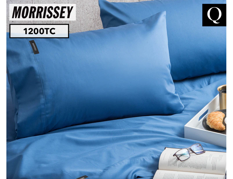 Morrissey Luxury 1200TC Queen Bed Sheet Set - Blue