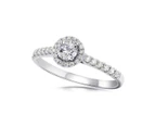 Round diamond engagement ring with 0.50ct diamond in 18kt white gold
