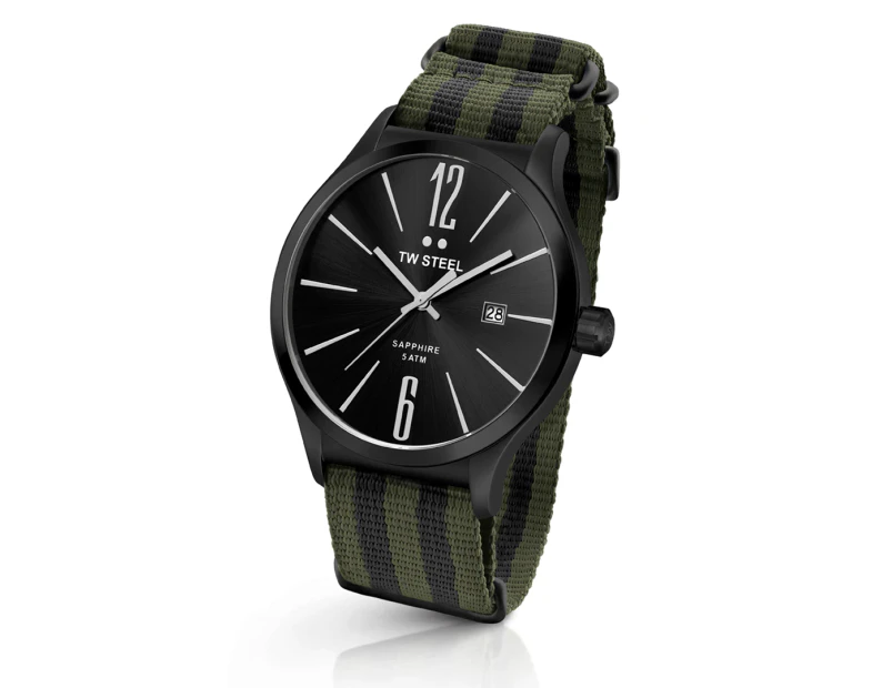 TW Steel 45mm Slim Line NATO TW1319 Watch - Black/Green