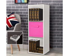 Wooden Storage Unit 3 Cube Strong Bookcase Shelving Home Office Display