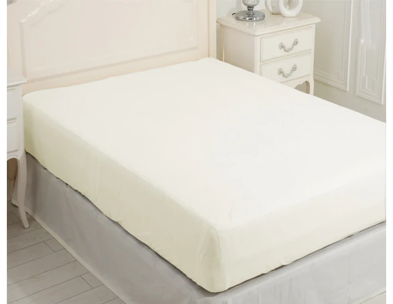 1000TC Egyptian Cotton Double Bed Fitted Sheet - Ivory