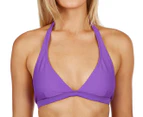 Heaven Women's Plain Jane D-Cup Halter Bikini Top - Purple